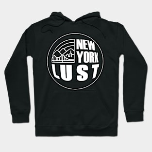 New York Lust white text Hoodie